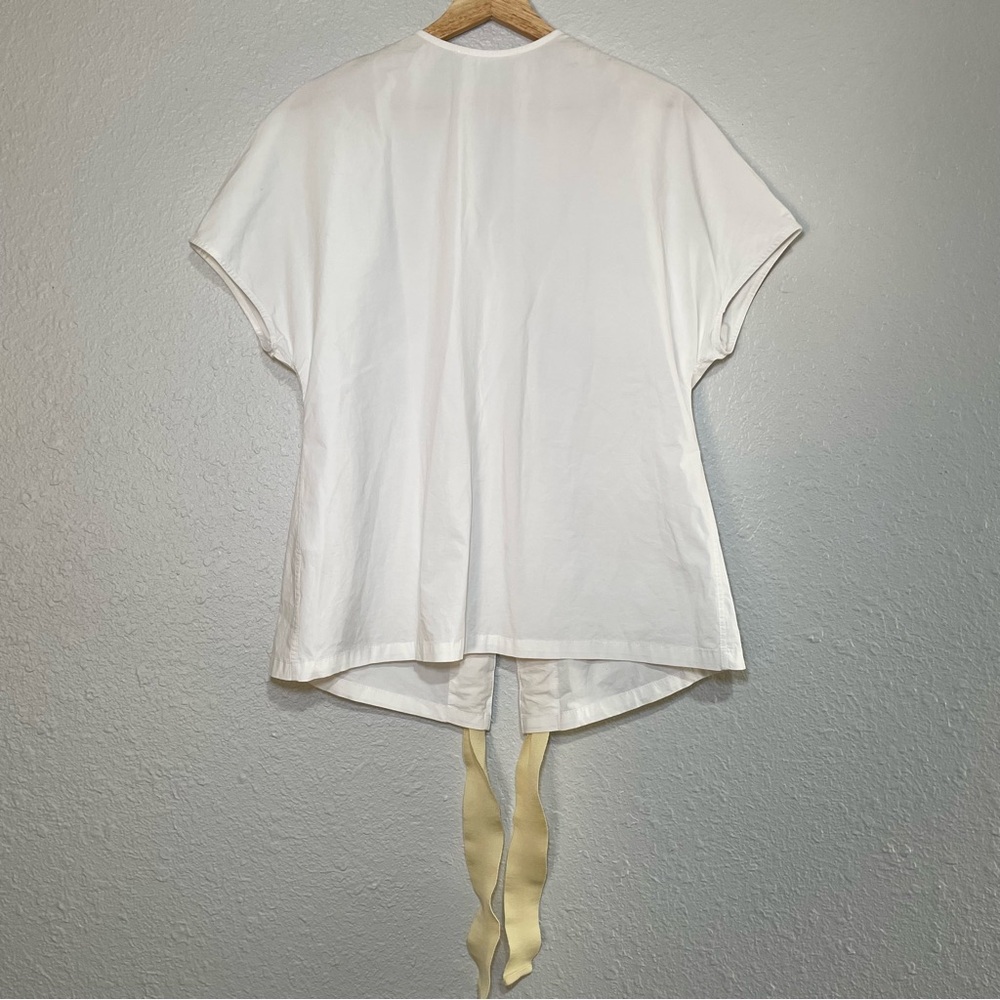 Liviana Conti Women’s White Cotton Blouse Drawstring top Size XS / 0 / EU 38 - Picture 6 of 9